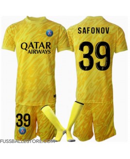 Günstige Paris Saint-Germain Matvei Safonov #39 Torwart 3rd trikot Kinder 2024-25 Kurzarm (+ Kurze Hosen)